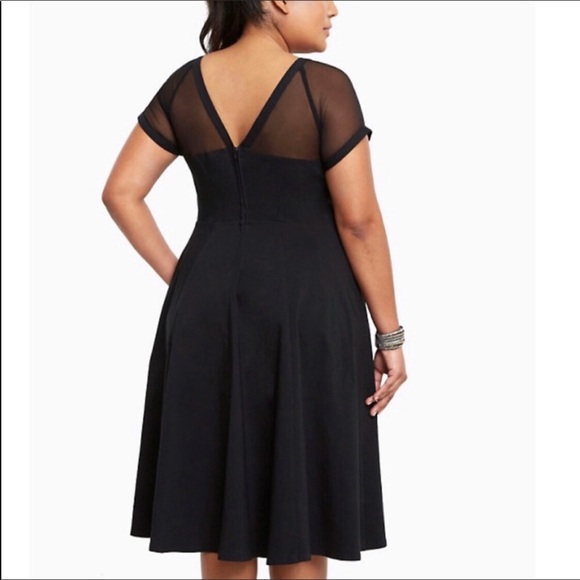 BLACK MESH INSET SWING DRESS - Picture 3 of 6